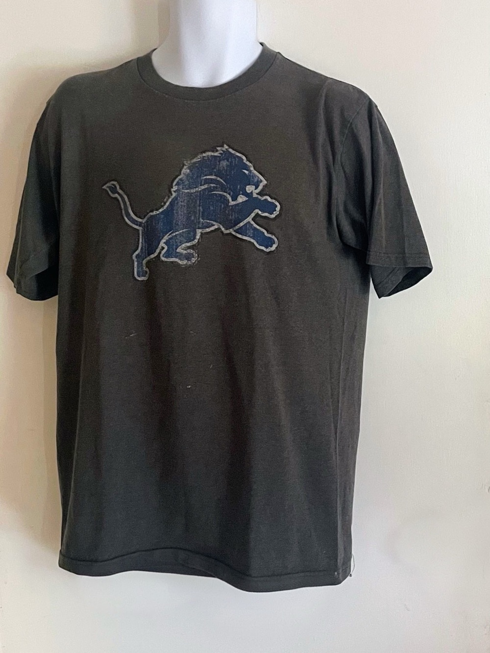 Team Apparel Charcoal Tee with Faded Blue Lion Graphic